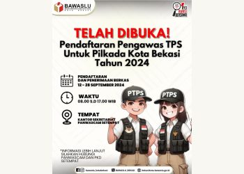 Bawaslu Kota Bekasi Buka Pendaftaran 3.671 untuk Posisi PTPS, Berikut Honor dan Syaratnya