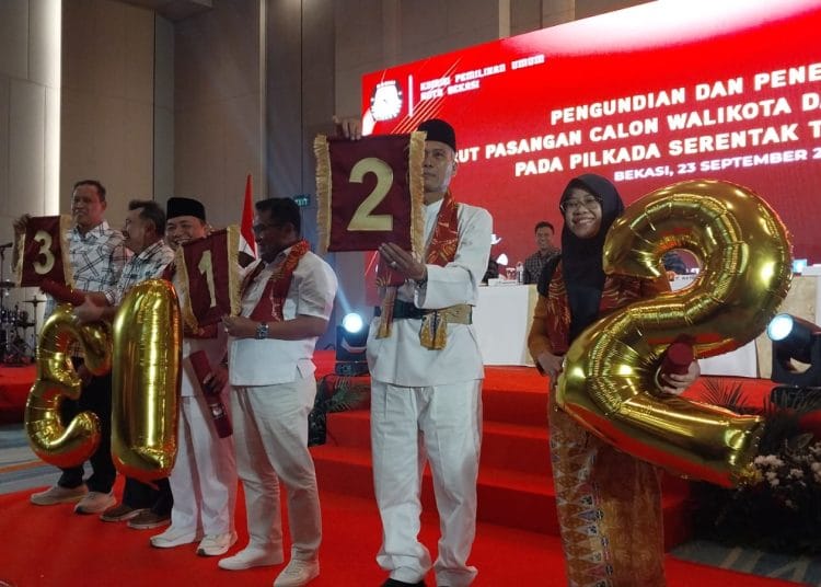 Pengundian Nomor Urut Pilkada Bekasi 2024, Persaingan Tiga Paslon Resmi Dimulai