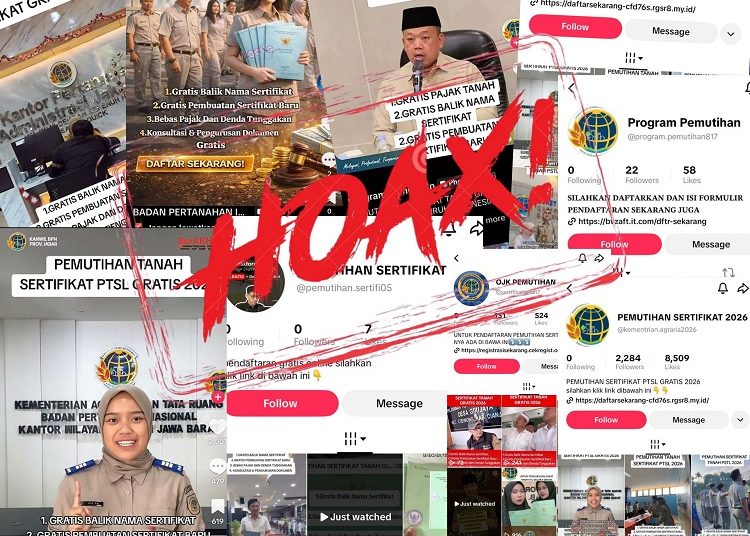 Kementerian ATR/BPN Tegaskan Informasi Pemutihan Sertipikat Tanah di Media Sosial Adalah Hoaks