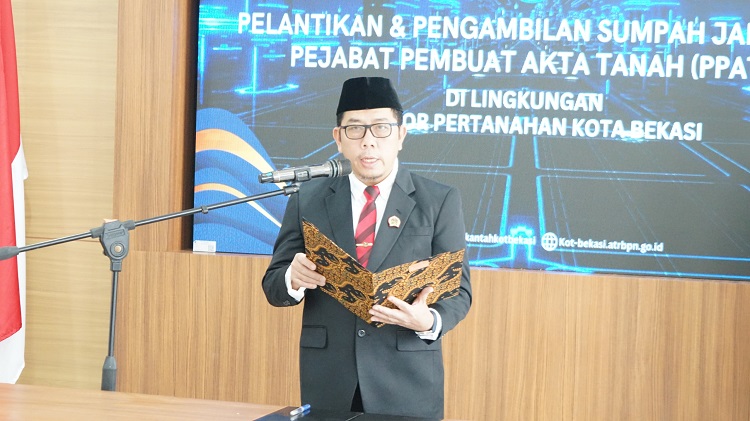 Lantik PPAT Baru, BPN Kota Bekasi Ingatkan Bahaya Pungli dan Maladministrasi